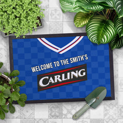 Rangers 2009 Home Shirt - Personalised Retro Door Mat - 60cm x 40cm
