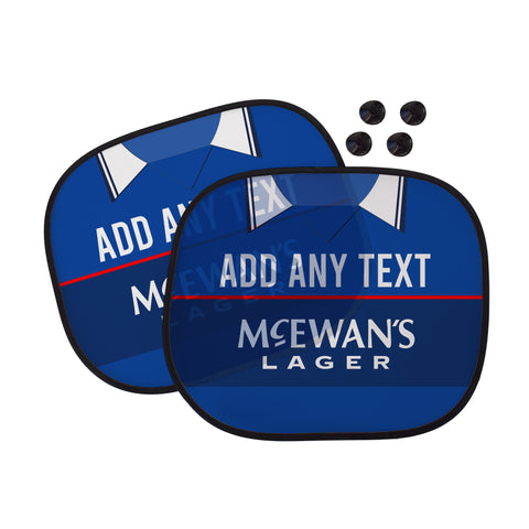 Rangers 1998 Home Shirt - Personalised Retro Football Car Sun Shade - Set of 2