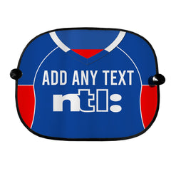 Rangers 2001 Home Shirt - Personalised Retro Football Car Sun Shade - Set of 2