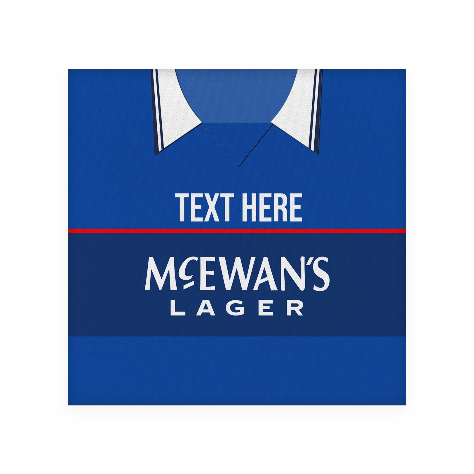 Rangers 1998 Home Shirt - Personalised Drink Coaster - Square Or Circle