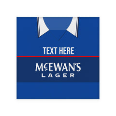 Rangers 1998 Home Shirt - Personalised Drink Coaster - Square Or Circle