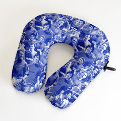 Rangers Montage - Retro Football Travel Pillow