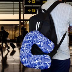 Rangers Montage - Retro Football Travel Pillow