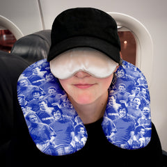 Rangers Montage - Retro Football Travel Pillow