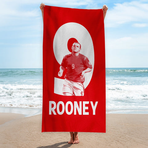 England - Rooney 9 - Beach Towel - 150cm x 75cm
