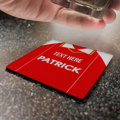 Rotherham 1984 Home Shirt - Personalised Drink Coaster - Square Or Circle