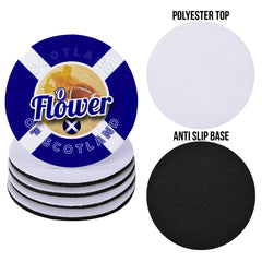 Scotland Rugby Union Flower - Coaster - Circle or Square