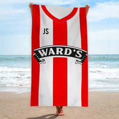 Sheffield - 1996 Home Shirt - Personalised Retro Lightweight, Microfibre Beach Towel - 150cm x 75cm