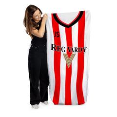 Sunderland - 2001 Home Shirt - Personalised Retro Lightweight, Microfibre Beach Towel - 150cm x 75cm