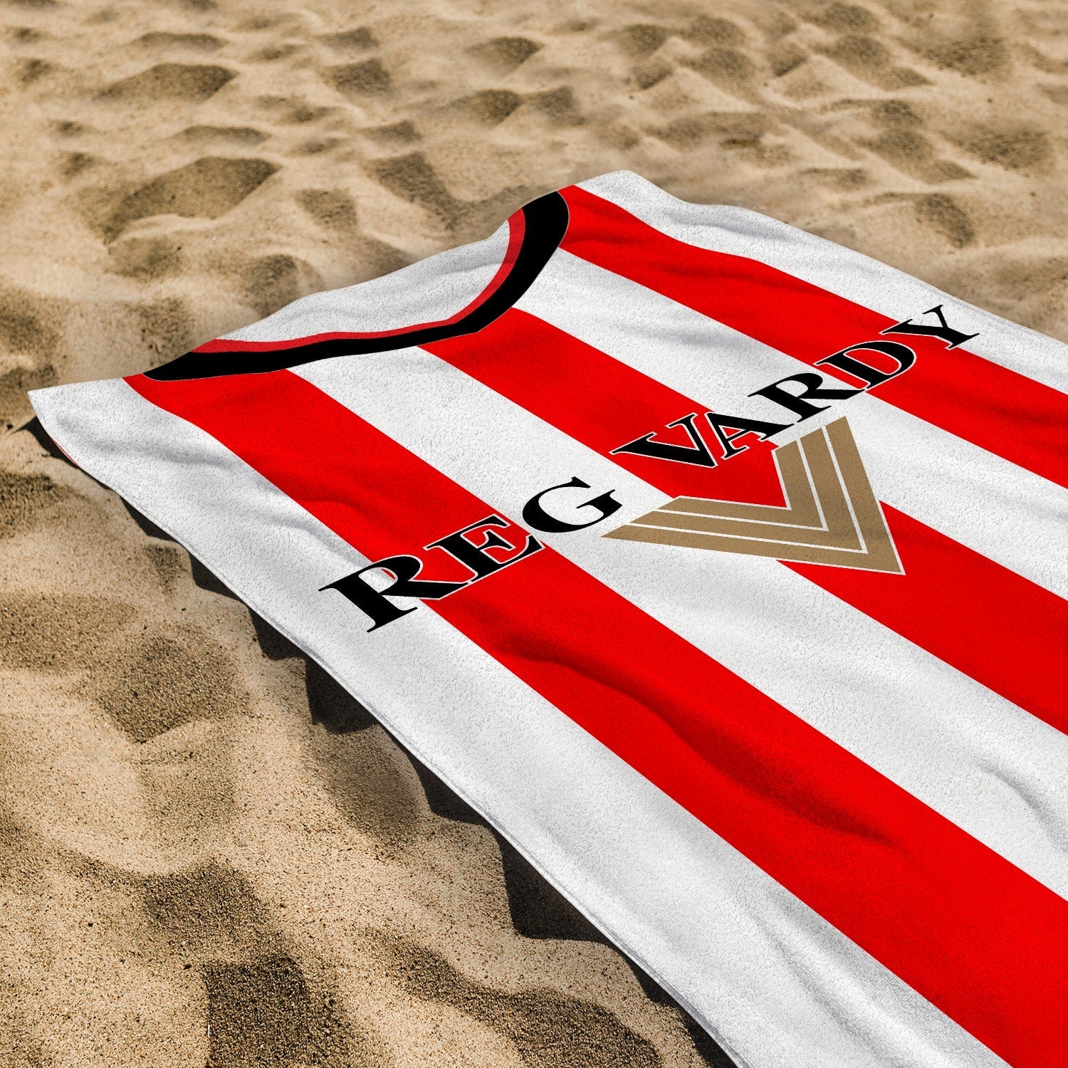 Sunderland - 2001 Home Shirt - Personalised Retro Lightweight, Microfibre Beach Towel - 150cm x 75cm