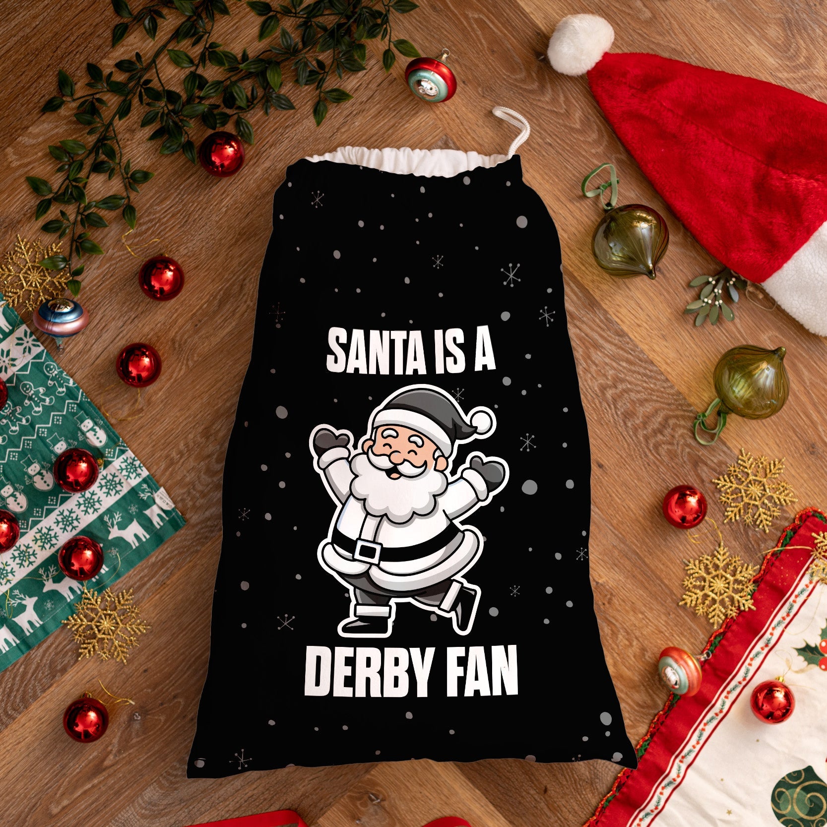 Santa is a Derby Fan - Santa Sack