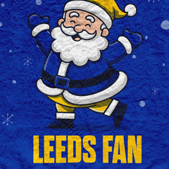 Santa is a Leeds Fan - Luxury Fleece Blanket 150cm X 150cm