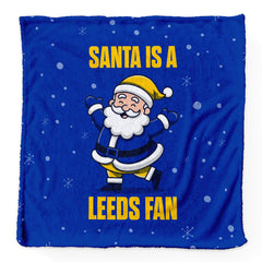 Santa is a Leeds Fan - Luxury Fleece Blanket 150cm X 150cm