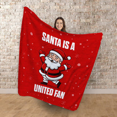 Santa is a United Fan - Luxury Fleece Blanket 150cm X 150cm