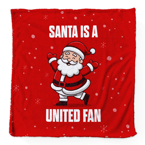 Santa is a United Fan - Luxury Fleece Blanket 150cm X 150cm