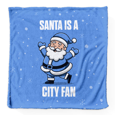 Santa is a City Fan - Luxury Fleece Blanket 150cm X 150cm