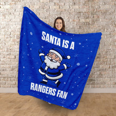 Santa is a Rangers Fan - Luxury Fleece Blanket 150cm X 150cm