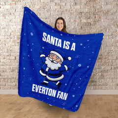 Santa is a Everton Fan - Luxury Fleece Blanket 150cm X 150cm