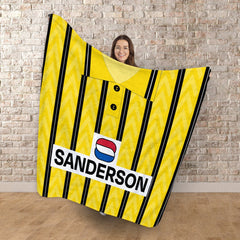 Wednesday 1992 Away Shirt - Personalised Retro Fleece Blanket 150cm X 150cm