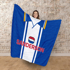 Wednesday 1995 Home Shirt - Personalised Retro Fleece Blanket 150cm X 150cm