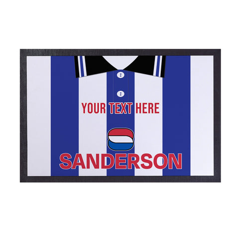 Wednesday 1997 Home Shirt - Personalised Retro Door Mat - 60cm x 40cm