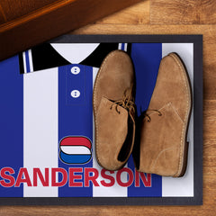 Wednesday 1997 Home Shirt - Personalised Retro Door Mat - 60cm x 40cm