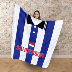 Wednesday 1997 Home Shirt - Personalised Retro Fleece Blanket 150cm X 150cm