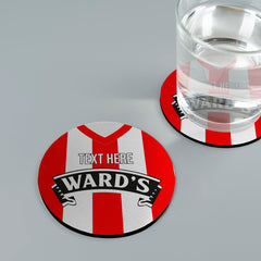 Sheffield 1990 Home Shirt - Personalised Drink Coaster - Square Or Circle