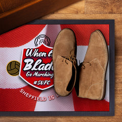 Sheffield  Marching in  - Football Legends - Door Mat -60cm X 40cm
