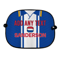 Wednesday 1995 Home Shirt - Personalised Retro Football Car Sun Shade - Set of 2