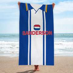 Wednesday 1995 Home Shirt - Personalised Lightweight, Microfibre Retro Beach Towel - 150cm x 75cm