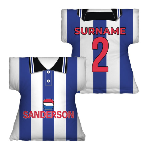 Sheffield Wednesday 1997 Home Shirt - Personalised Retro Shirt Cushion