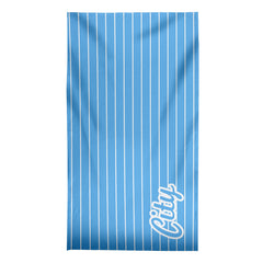Manchester Blue - Stripes - Microfibre Retro Beach Towel - 150cm x 75cm
