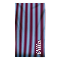 Aston Villa - Stripes - Microfibre Retro Beach Towel - 150cm x 75cm