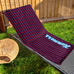 West Ham - Stripes - Microfibre Retro Beach Towel - 150cm x 75cm