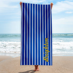 Brighton - Stripes - Microfibre Retro Beach Towel - 150cm x 75cm