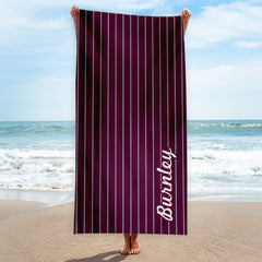 Burnley - Stripes - Microfibre Retro Beach Towel - 150cm x 75cm