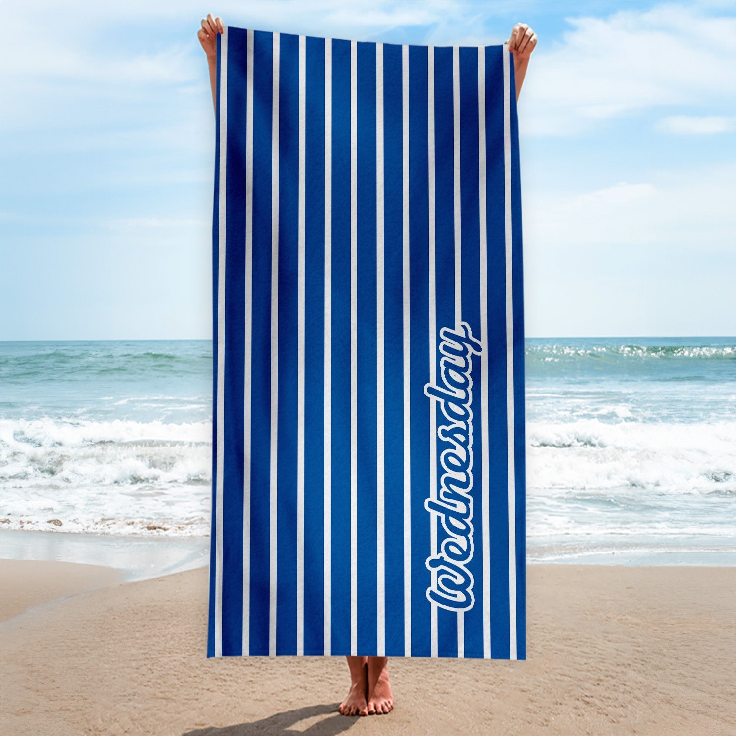 Wednesday - Stripes - Microfibre Retro Beach Towel - 150cm x 75cm