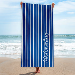 Wednesday - Stripes - Microfibre Retro Beach Towel - 150cm x 75cm