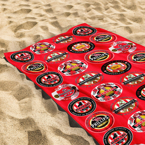 Sunderland - Football Legends - Microfibre Beach Towel - 150cm x 75cm