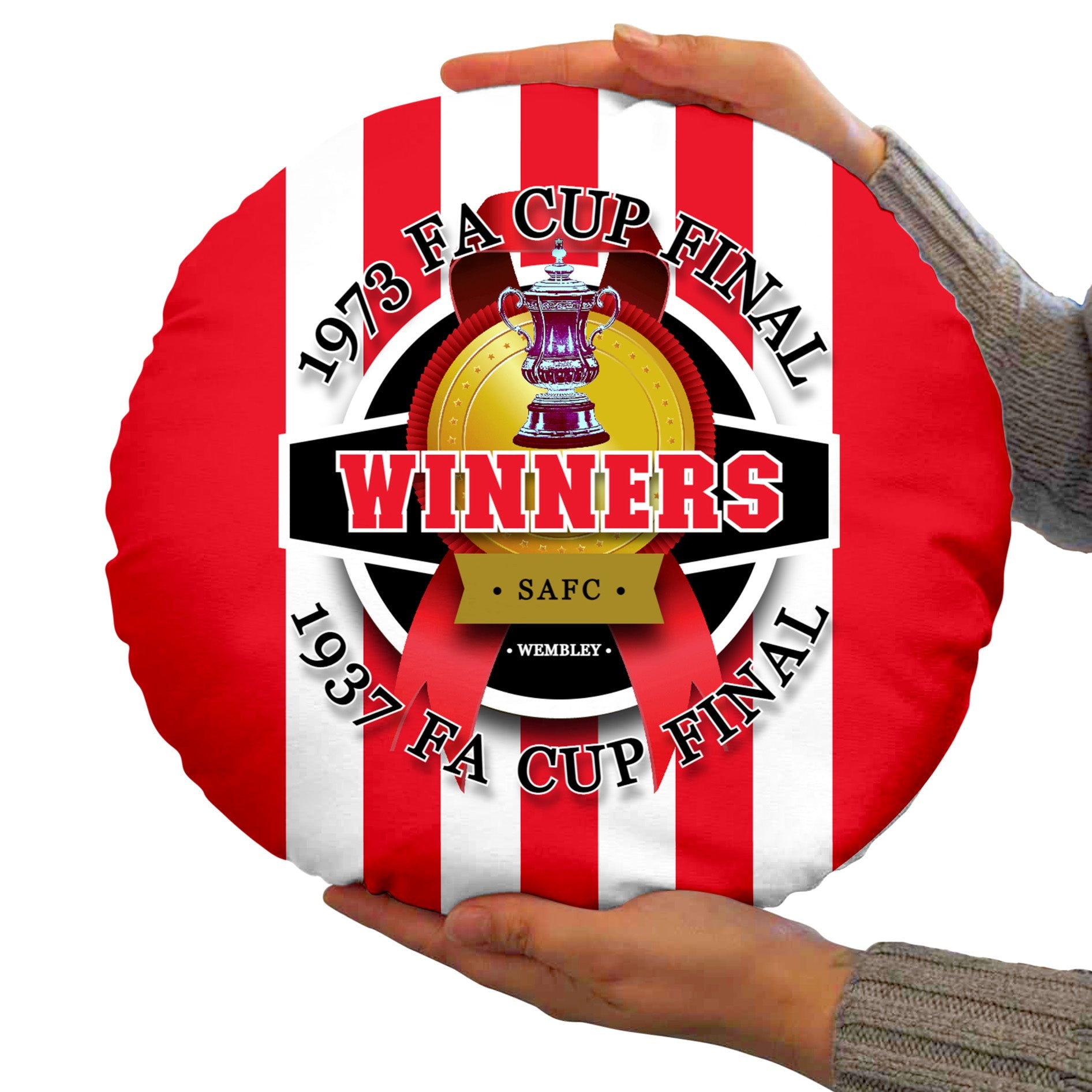 Sunderland FA Cup - Football Legends - Circle Cushion 14inch