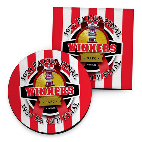 Sunderland FA Cup - Football Coaster - Square Or Circle