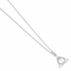 Harry Potter Sterling Silver Deathly Hallows Crystal Necklace