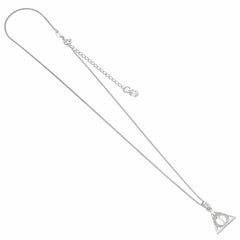 Harry Potter Sterling Silver Deathly Hallows Crystal Necklace