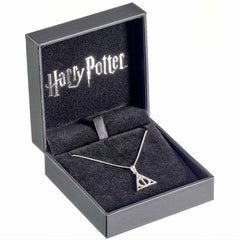 Harry Potter Sterling Silver Deathly Hallows Crystal Necklace