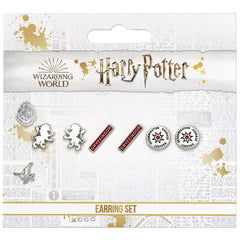 Harry Potter Silver Plated Gryffindor Stud Earring Set