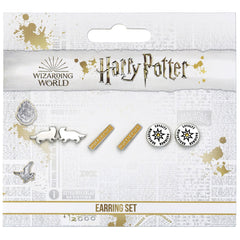 Harry Potter Silver Plated Hufflepuff Stud Earring Set