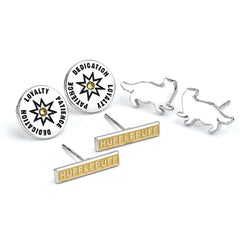 Harry Potter Silver Plated Hufflepuff Stud Earring Set