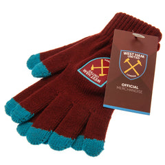 West Ham United FC Touchscreen Knitted Gloves Junior