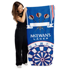 Darts Rangers - 1996 Home - Personalised Lightweight, Microfibre Retro Beach Towel - 150cm x 75cm